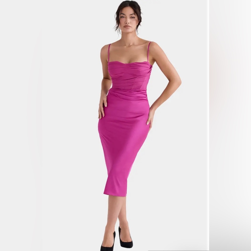 House of CB Teia Dress - Hot Pink - Small